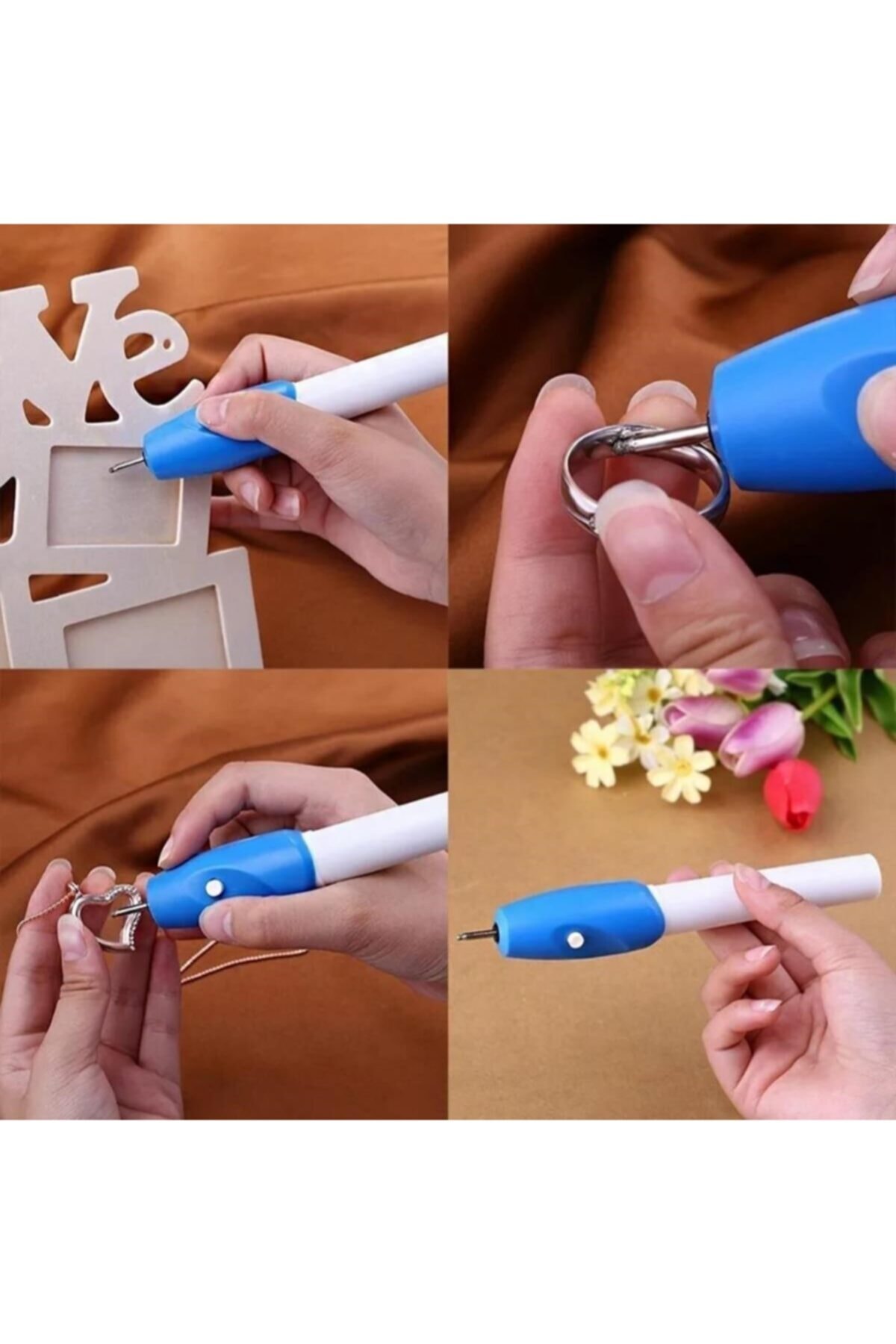 Salkım Planet Yılın Ilk Fırsatları - Pilli Hobi Gravür Oyma Taşlama Kalemi Metal, Ahşap, Cam Oyma - ™ Beyaz At®