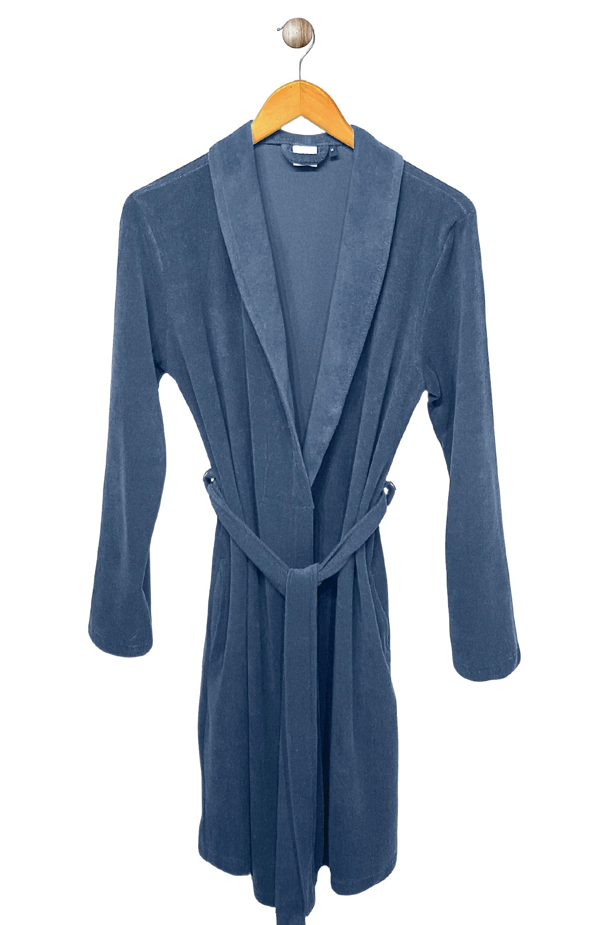 Evim ve Moda Bayan Pamuk Havlu Örgü Bornoz & Sabahlık- Füme