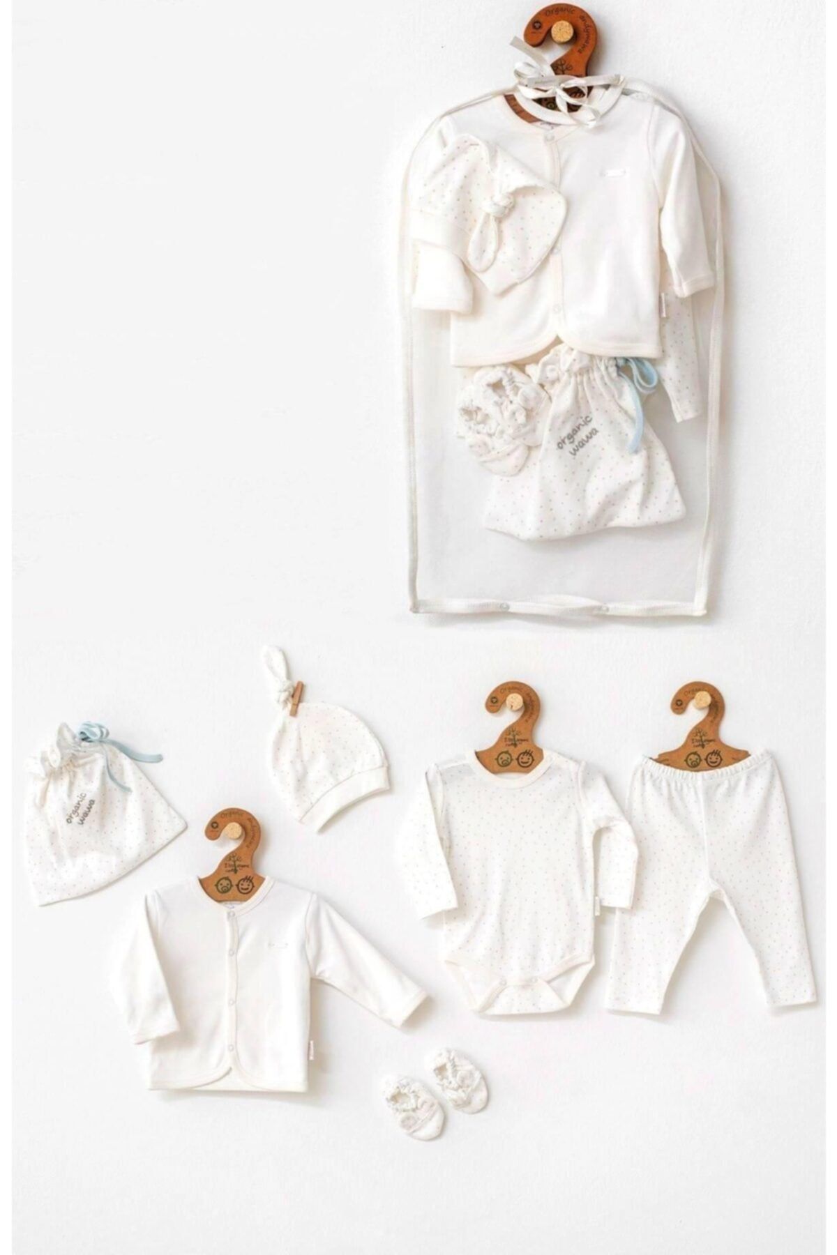 andywawa Unisex Bebek Ekru 5 Parça Hastane Çıkışı Ac21311