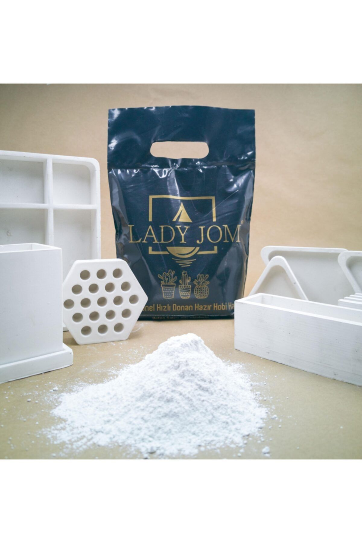 Ladyjom Beyaz Profesyonel Hobi Harcı 5kg - Saksı, Dekor, Yapım Harcı