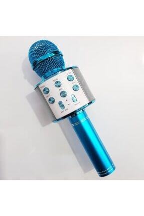 Karaoke Mikrofon Bluetooth Hoparlör Usb Sd Kart ve Aux Girişli - Mavi Image 0