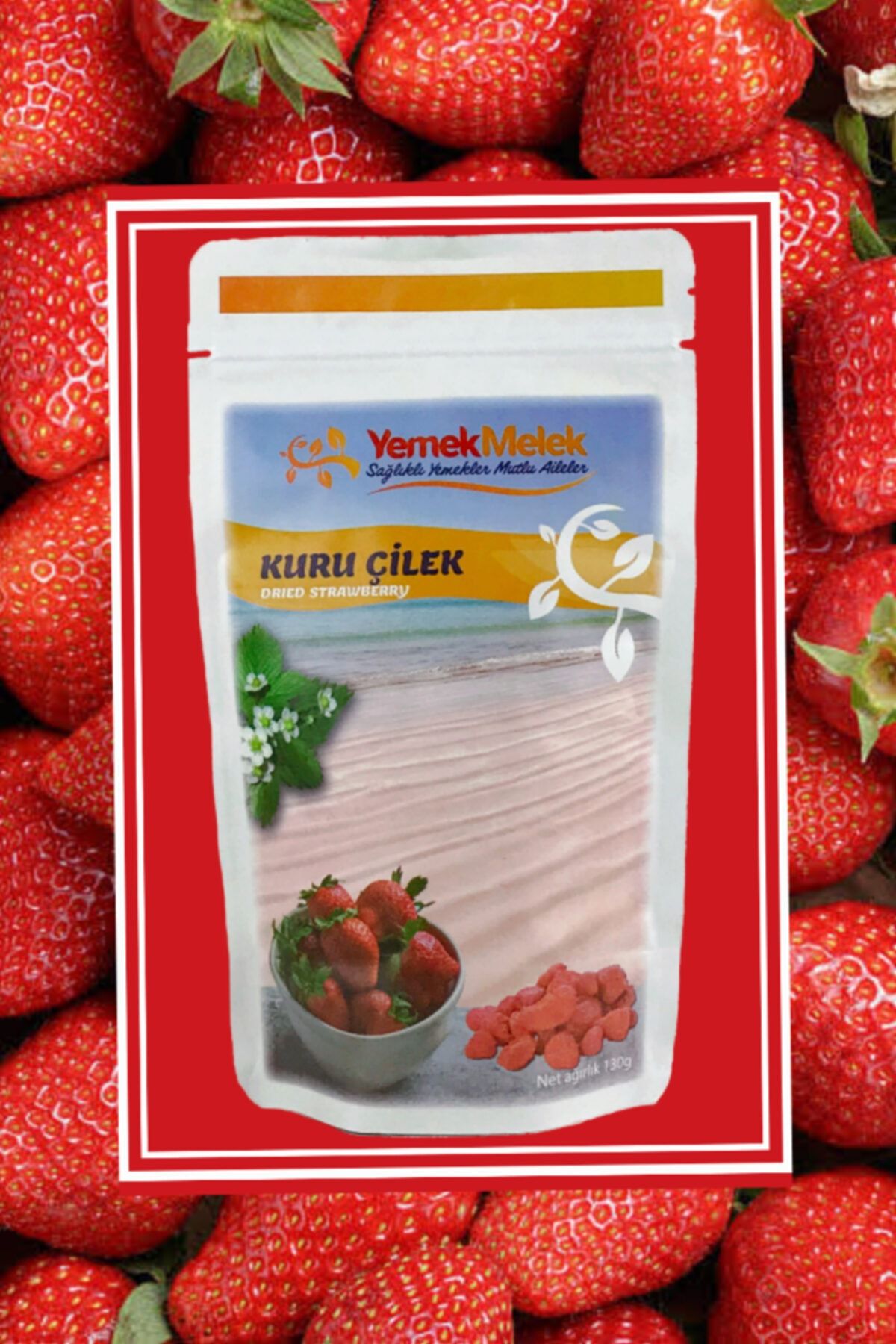 Yemekmelek Kuru Çilek Kuru Meyve Çilek Kurusu Tropikal Meyve Kurusu 130 Gr Dried Fruit Dried Strawberry