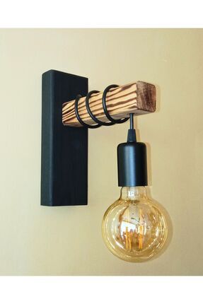 , Modern, Dekoratif Ahşap Aplik E27 Duylu, Image 0
