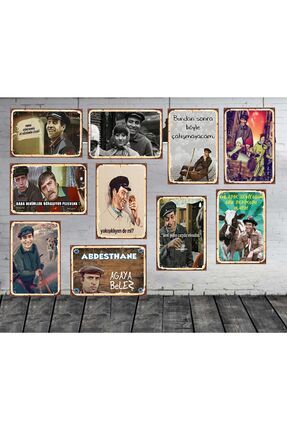 Kemal Sunal Unutulmayan Replikleri  10 Adet 20 x 30 CM Ahşap Tablo Seti 01 Image 0