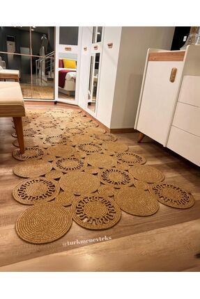 hasır jüt halı el örgüsü halı kilim yıkanabilir çift taraflı Image 0