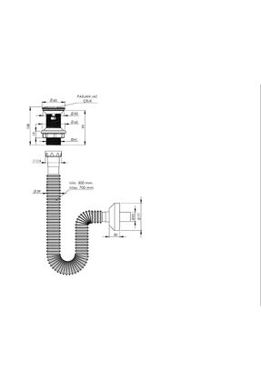 Felix Pop Up Sifon Paslanmaz Başlıklı , Körüklü Gider Borusu 220039 Image 1