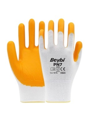 BEYBİ Pn7 Polyester Örme Nitril İş Eldiveni 10 Çift Image 0