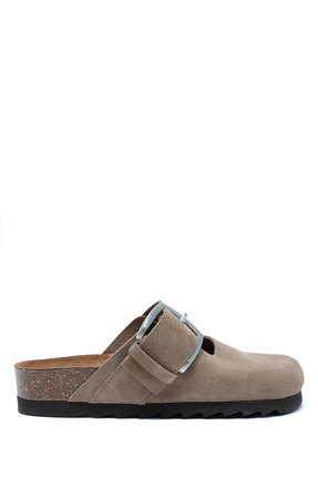 14444 Ch-Kifidis Soft Step Kadın Süet Deri Sabo Mantar Terlik 36-41 Image 0