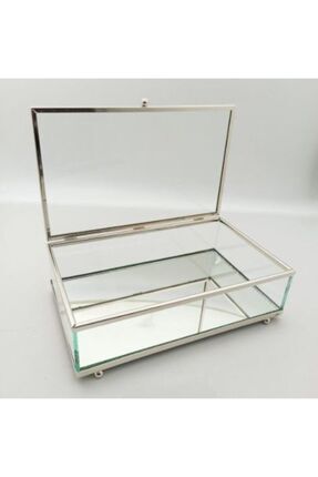 Cam Çikolata Kutusu Söz Nişan 25*15*7 Cm Gümüş Image 0