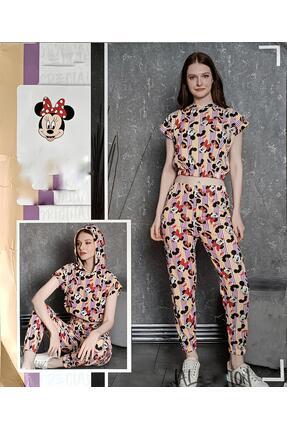 Mickey Mouse Kapişonlu Crop Pijama Takımı Image 0