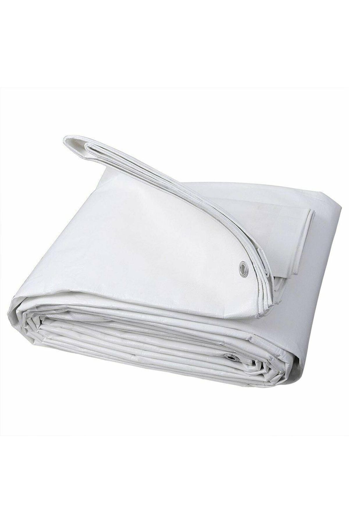Edoplast 7x7 Metre Beyaz Ebatlı Pvc Branda Gölgelik Su Geçirmez Çadır Branda Tente