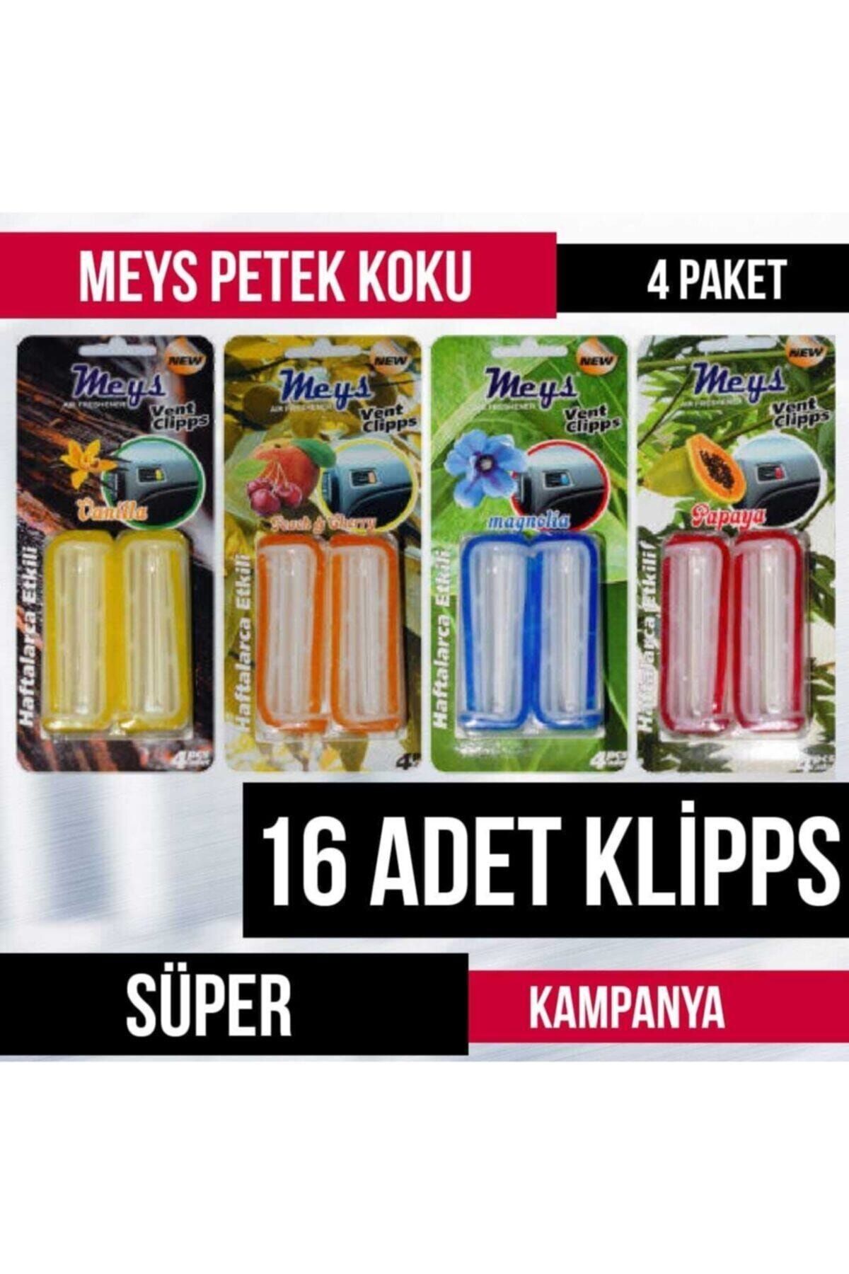 Meys Oto Petek Kalorifer Kokusu - 4paket (16ADET)karışık Çeşit