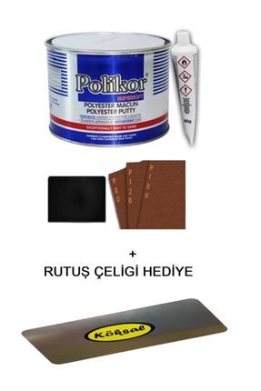Polyester Çelik Macun 2700 gr Set 3 Adet Zımpara Ve 1 Adet Macun Çeliği Image 0