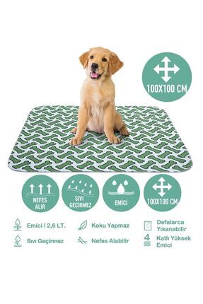 Abso 4 Katlı Yıkanabilir Emici Köpek Pedi Kemik Baskılı 100 X 100 cm Image 0