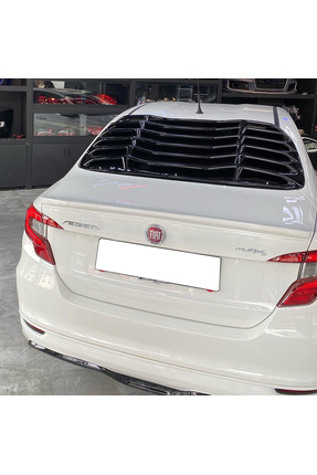 Fiat Egea Sedan 2015-2025 Uyumlu Parlak Siyah Plastik Arka Cam Vizörü Image 0