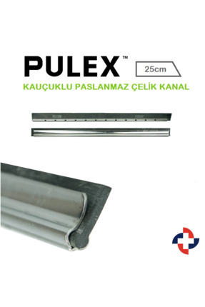 Yedek Camçek Kanalı ve Lastik - Delikli Tip - Paslanmaz Çelik Sap için - 25cm Image 0