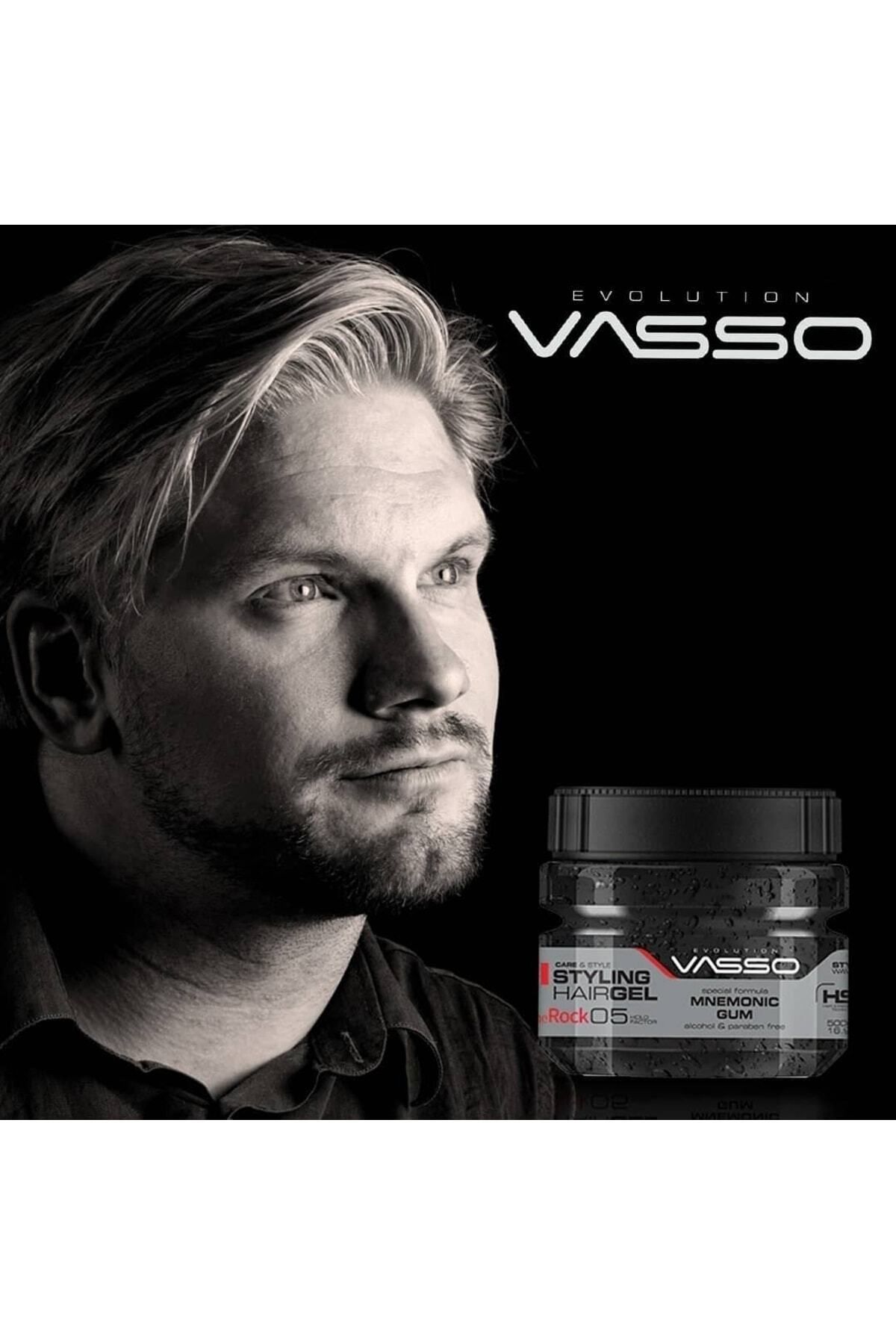 Extra Strong Hold Memory Hair Gel - Vasso The Rock Ultra Hold Styling Gum Gel 500 ml