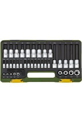 23290 1/4-1/2’’ Cırcır Kollu 42 Parçalı Torx ve Allen Lokma Uç Takımı Image 0