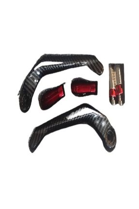 Motosiklet El Koruma Manet Set Alüminyum Carbon Detay Kırmızı Image 2