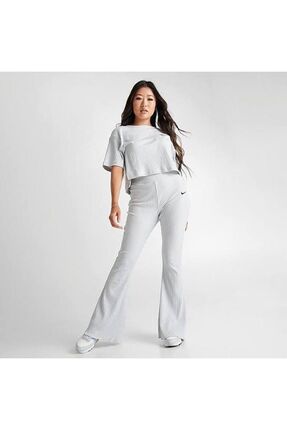 Sportswear High-Waisted Wide Leg Ribbed Kadın Eşofman Altı DV7868 - 025 Image 1