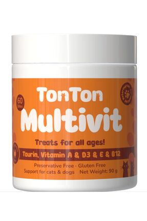 Glutensiz Multivitamin 60 Tablet (Kedi & Köpek İçin Taurin Biotin Çinko Takviyeli) Image 0