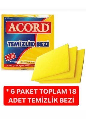 ACORD TEMİZLİK BEZİ 3’LÜ 6 PAKET TOPLAM 18 ADET Image 0