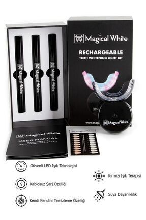 Diş Beyazlatma Seti - Dis Beyazlatma Kiti - Dis Beyazlatıcı Kalem 3x2ml- 32led Işık-şarj Edilebilir Image 0