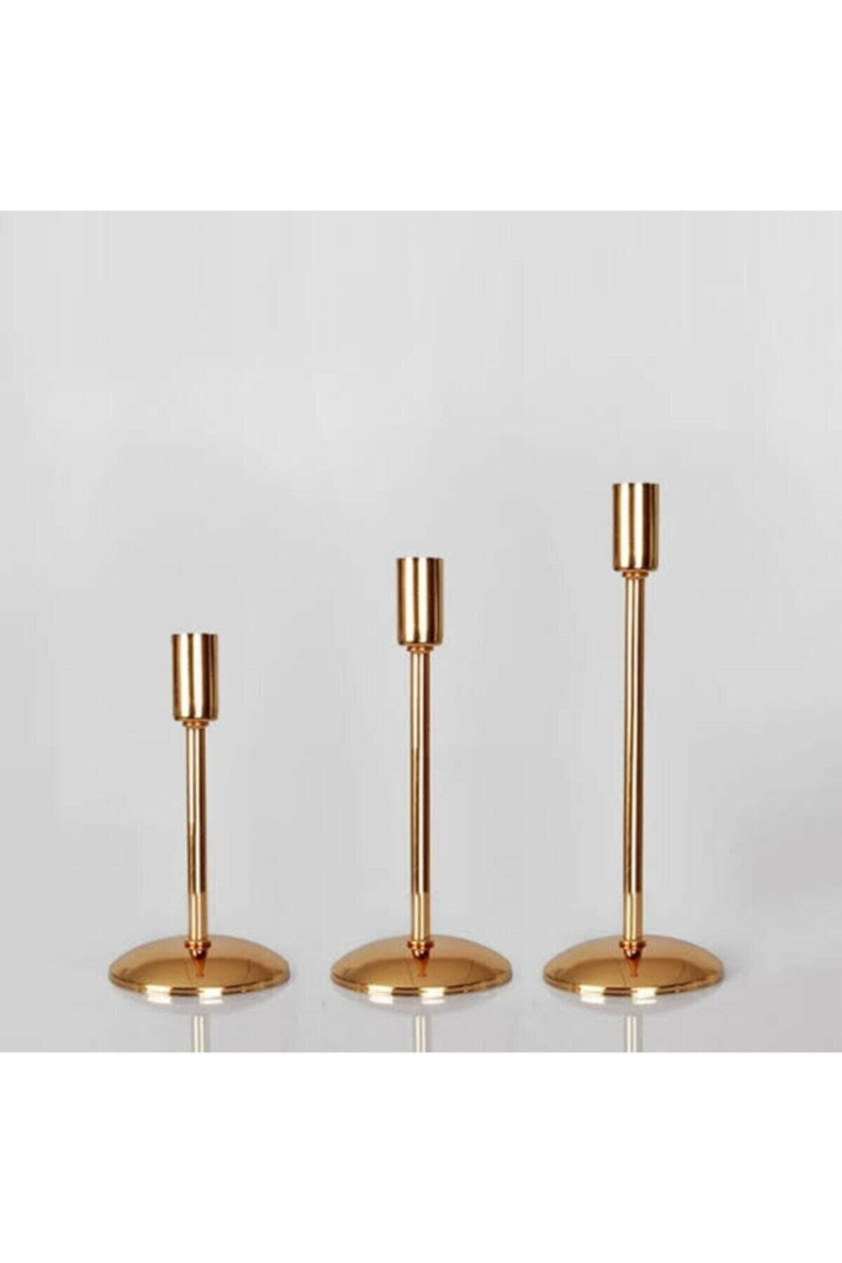 YGM Gold Şamdanlık 3'lü