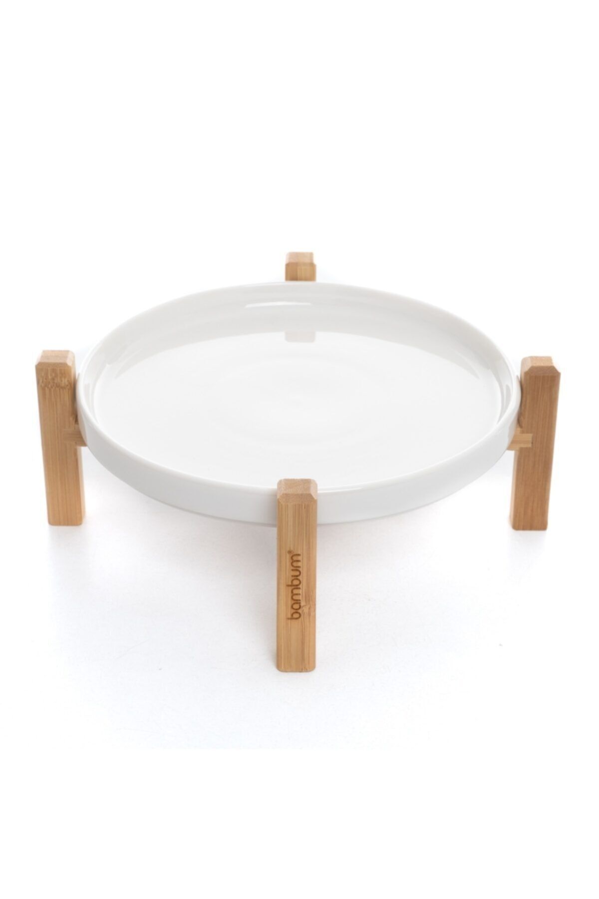 Bambum Alpina Bambu Ayaklı Porselen Tabak 23cm