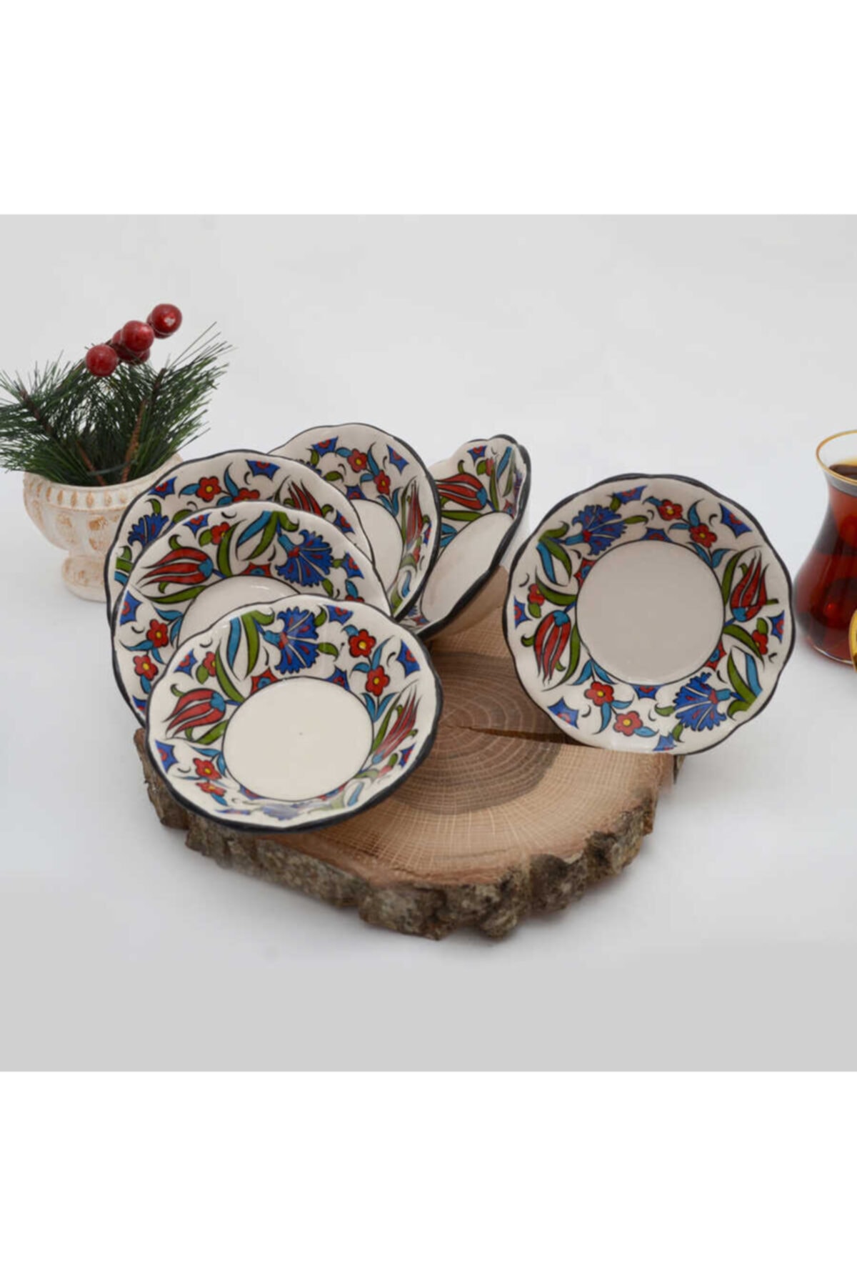 Ören 6 Adet Seramik Çay Tabağı