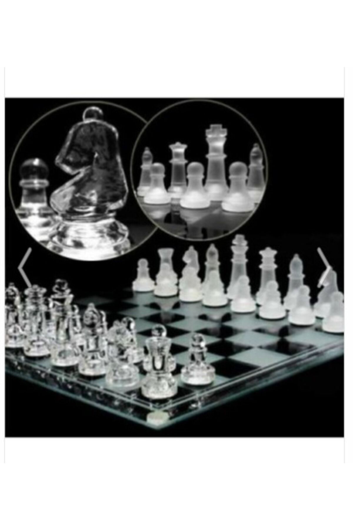 SHOPLİNE Glass Chess Cam Satranç Takımı 20 20