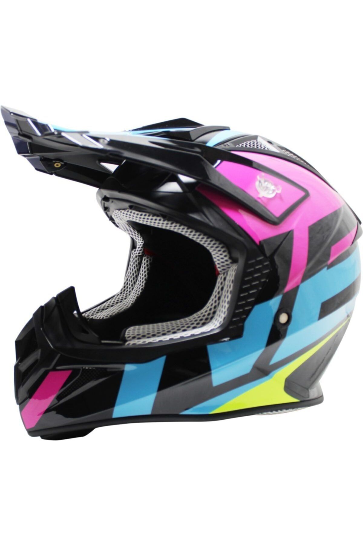FreeM 801 Kross Kask (pembe-mavi-siyah)