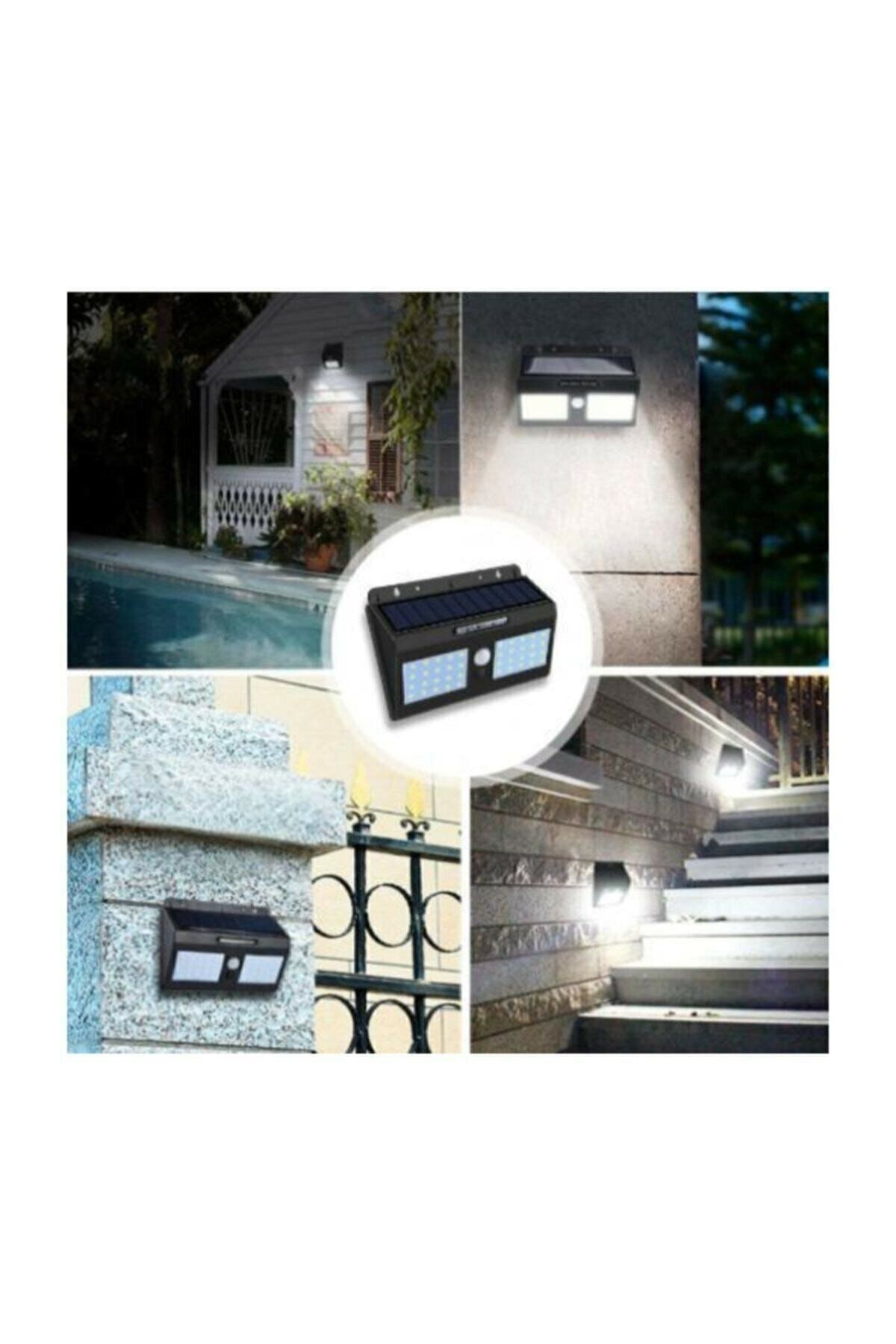 QNİAY Sensörlü Çiftli 40 Ledli Solar Led Duvar Tipi Apliksolar Led Aydınlatma Hareket Sensörlü