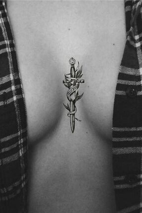 Kılıç Dövme Göğüs Arası, Bilek, Kol, Bacak Geçici Dövme, Tattoo, Geçici Dövmeler Image 0