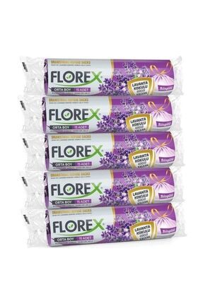 Florex Büzgülü Lavanta Kokulu Orta Boy Çöp Torbası 55x60 Cm 5 Rulo Image 0