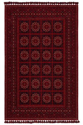 DOGANLAR ANTIQ EKO BUHHARİ 03 RED AFGAN/YAĞCIBEDİR DESEN YIKANABİLİR,KAYMAZ DOKUMA HALI Image 0