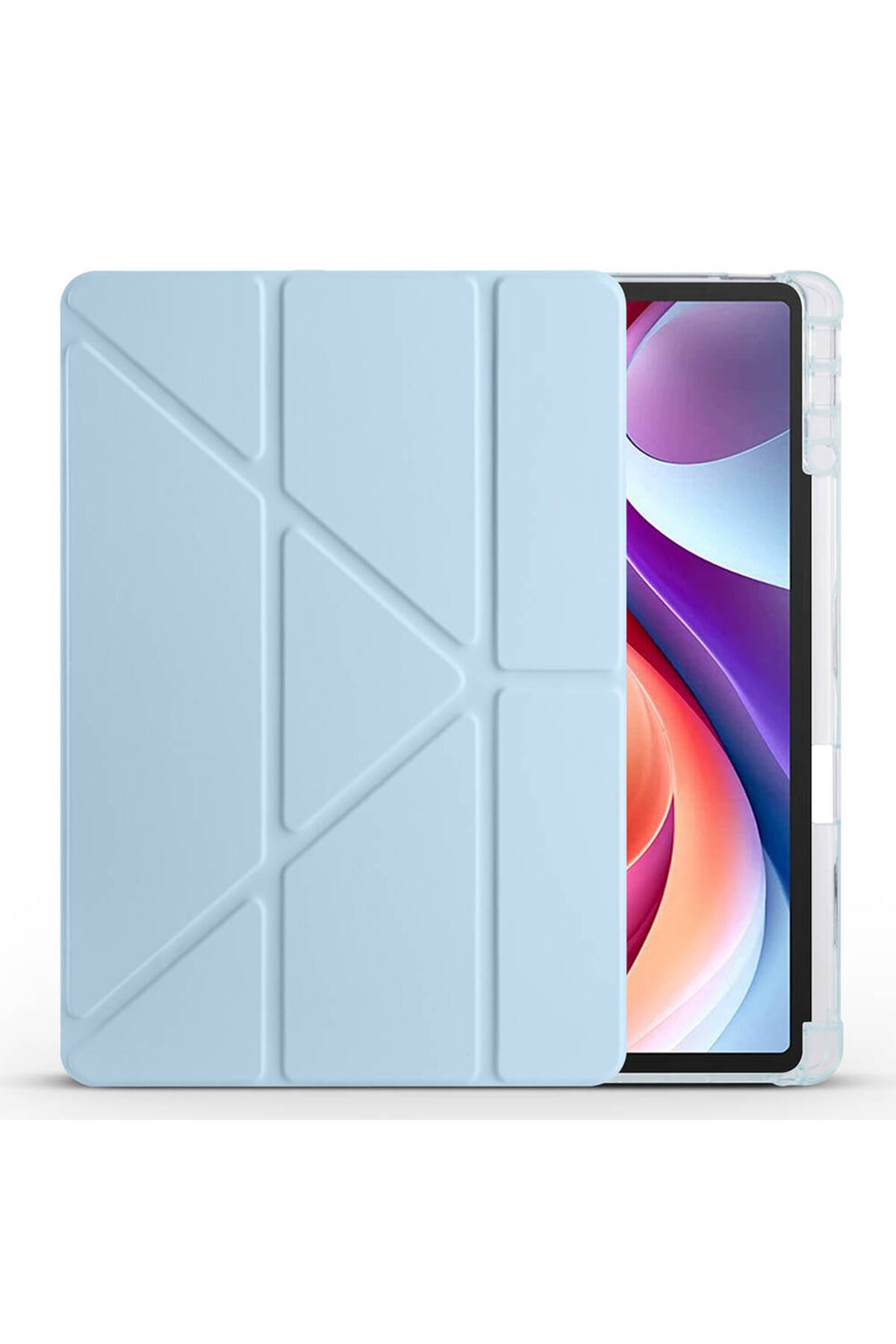 قاب سیلیکونی نرم سه تاشو سازگار Lenovo M11 TB-330FU با محفظه قلم در پشت