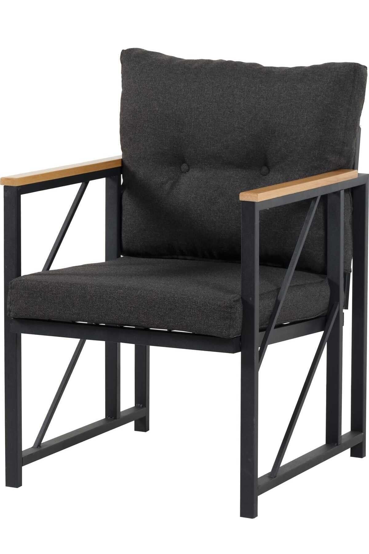 Liva Anthracite 2 1 1 میز قهوه مجموعه بالکن باغ مجموعه