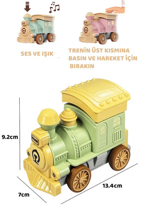 Yeşil Sesli Işıklı ve Müzikli Bas Git Bebek Treni Image 0