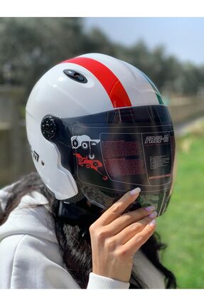 FENOMEN/Fullface Güneş Vizörlü ve Renkli Camlı Kask Image 1