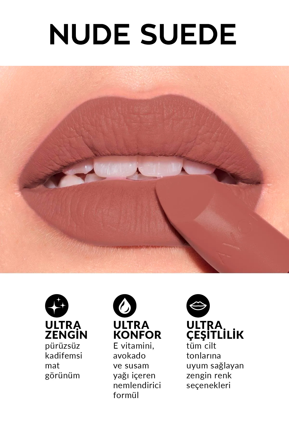 رژ لب مات جیر برهنه x 2 عدد + مداد چشم مشکی + آینه جیبی Lovider