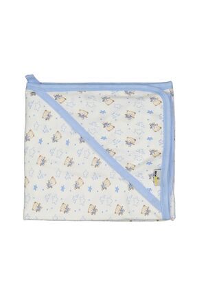 Bebek Tek Kat Başlıklı Penye Battaniye Kundak 80x90 Cm Image 0