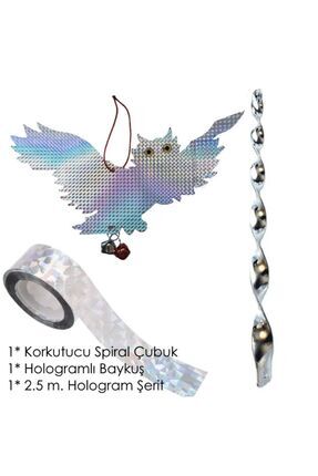 Balkon ve Bahçe İçin Hologramlı Kuş Uzaklaştırıcı Set Image 0