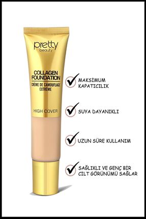 High Cover Yüksek Kapatıcı Etkili Collagen Fondöten No:2 Image 0