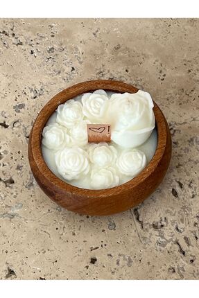 Bambu Tabak Sevgililer Günü Konsept Dekoratif Kalp&Gül Mum Soya Wax Image 0