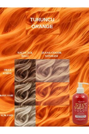 Amonyaksız Renkli Saç Boyası Turuncu 250ml. Kokusuz Su Bazlı Ornge Hair Dye Image 0
