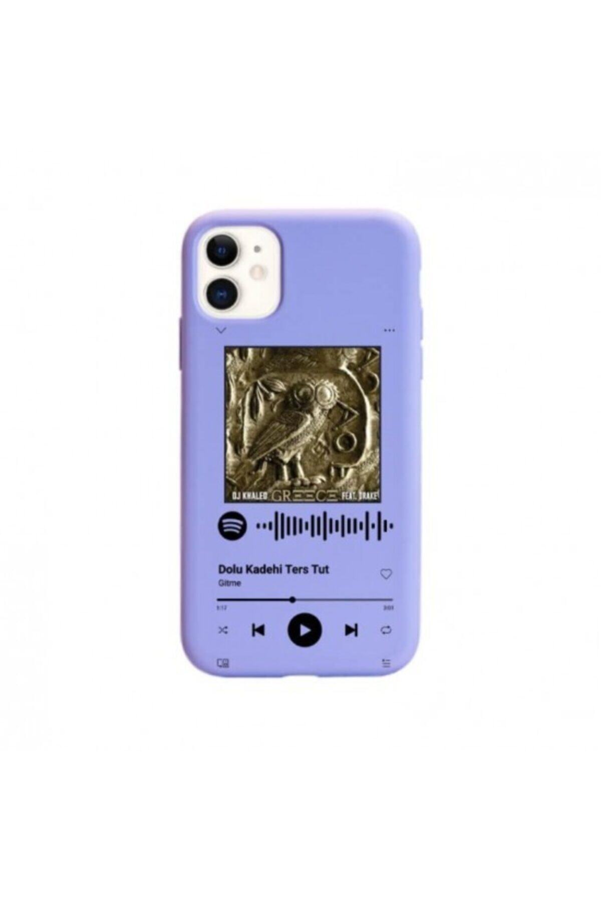 Aker Hediyelik Özel Lila Telefon Kılıfı Spotify Barkod Kodlu Tasarım Lansman Telefon Kılıfları