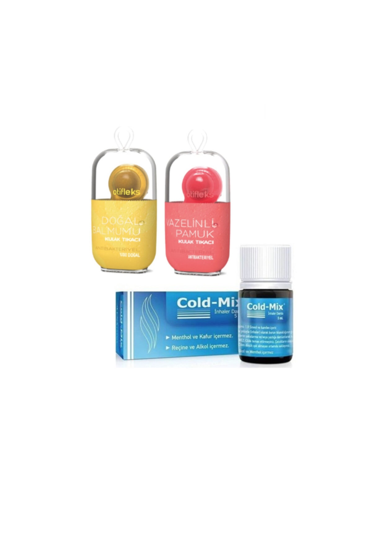 OTİFLEKS Inhaler Damla 5 Ml + %100 Doğal Balmumu 4'lü + Vazelinli Pamuk Kulak Tıkacı 4'lü