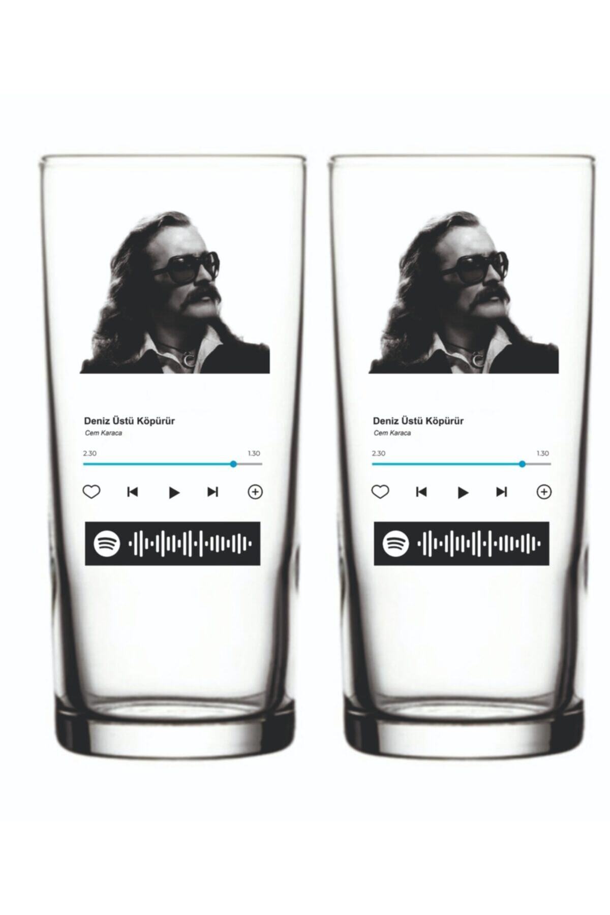 KADEHCİZADE Cem Karaca Spotify Barkodlu Ikili Rakı Kadehi