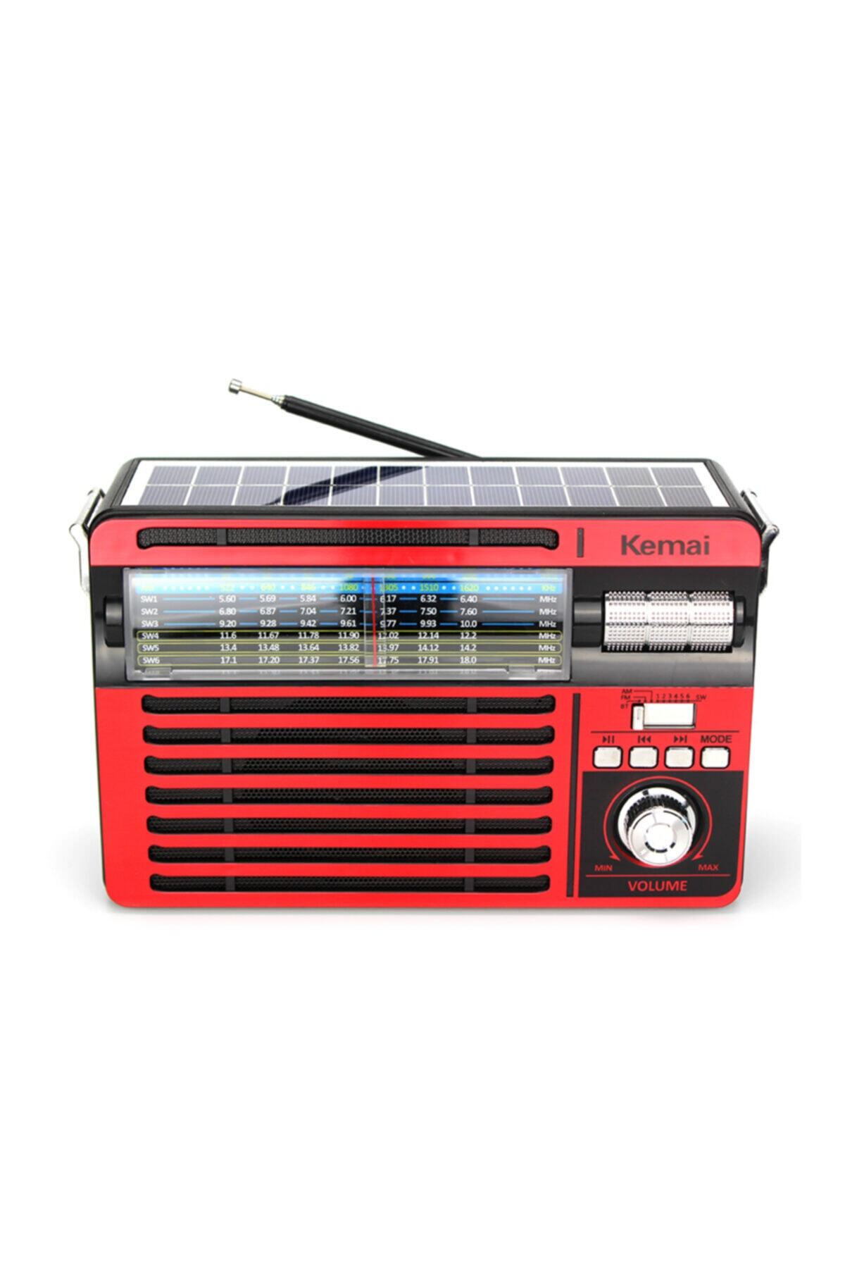 Kemai Md-516bt-s Usb Tf Wireless Mp3 Bluetooth Şarjlı Nostaljik Solar Radyo